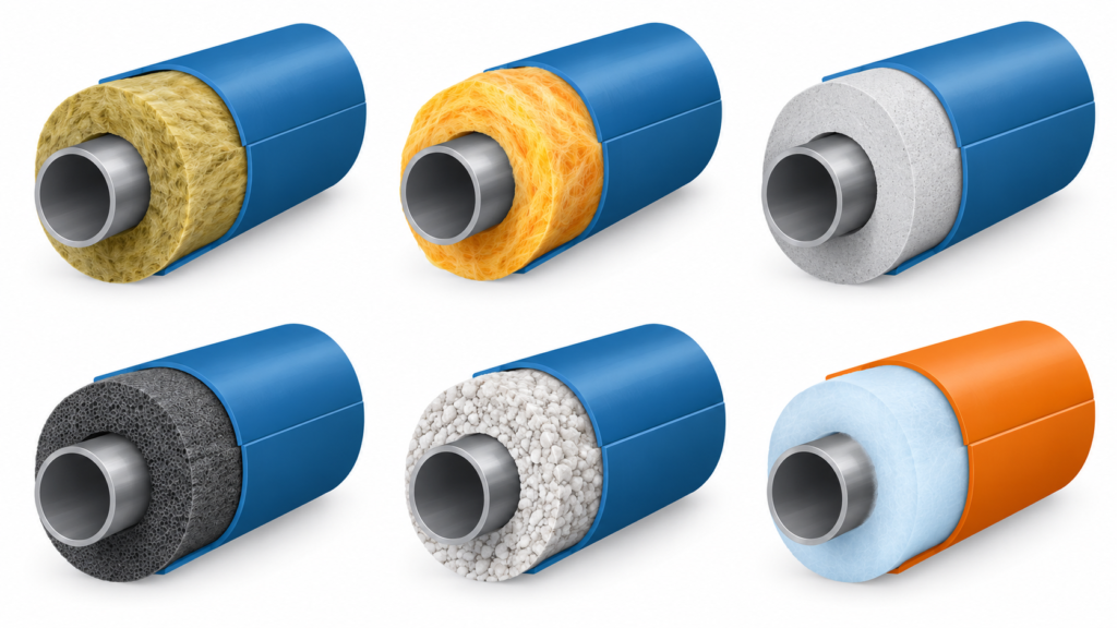 Common insulation materials for industrial plants