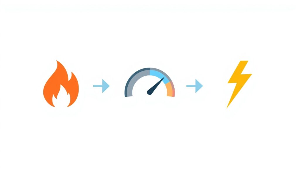 Heat rate energy input and output illustration