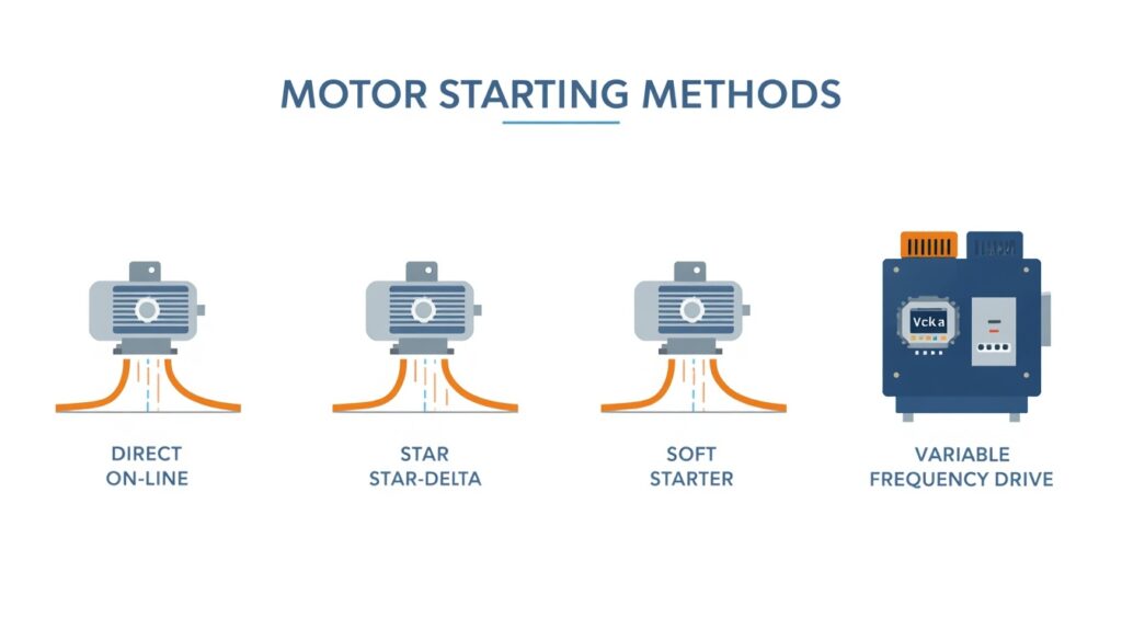 Comparison of motor starting methods for industrial plants