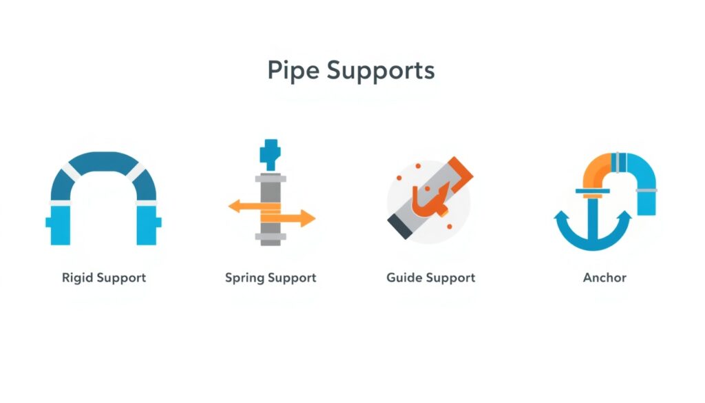 Types of pipe supports for industrial piping systems