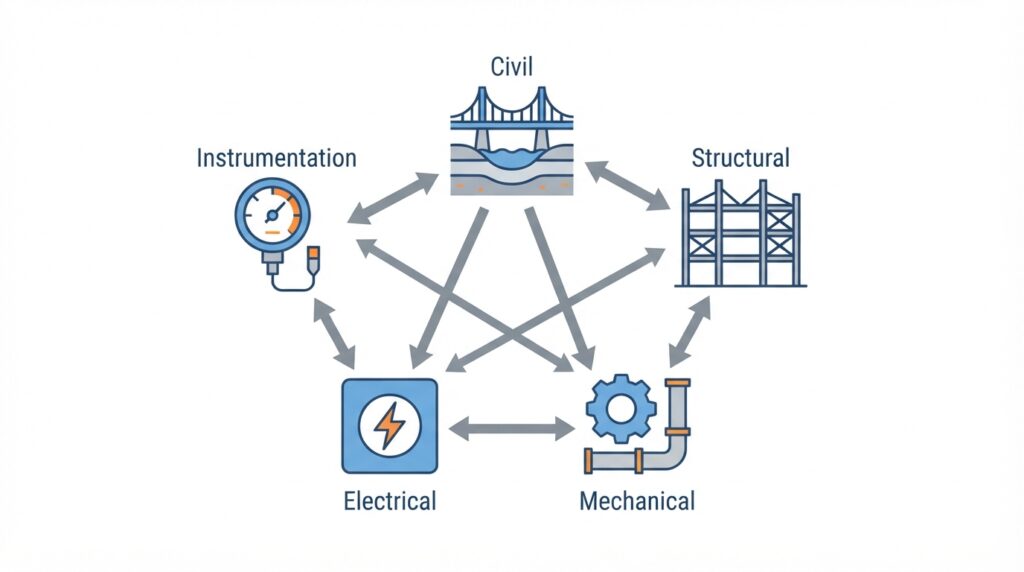Construction interface management between disciplines