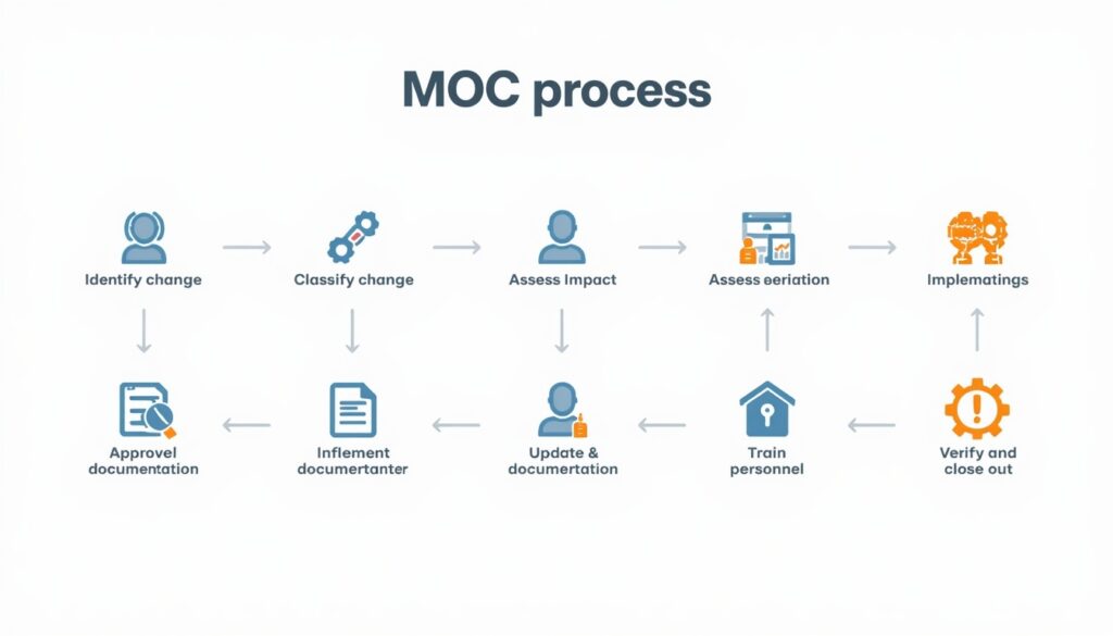 Eight-step management of change process diagram