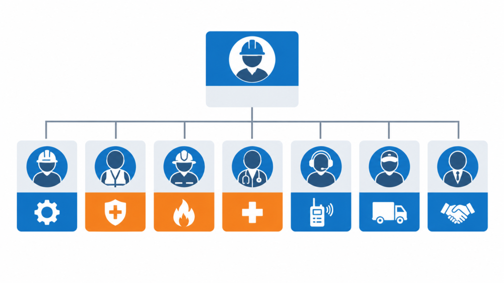 Emergency response organization structure for industrial plants