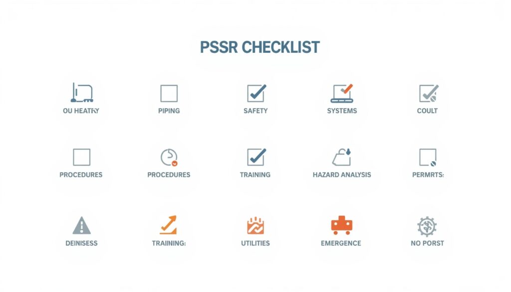 Pre-startup safety review checklist categories