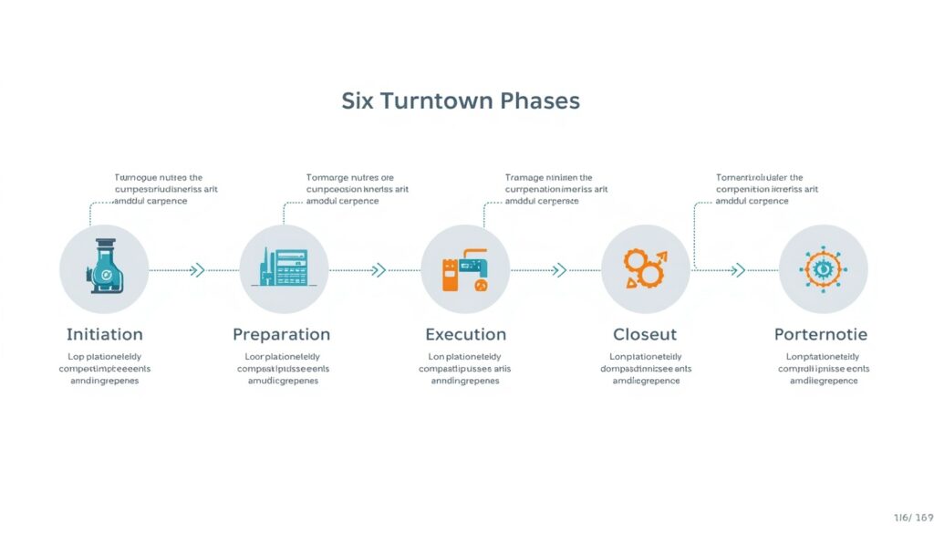 Six phases of a plant turnaround diagram